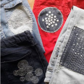 Kit broderie réparation - SOS gros trou pas à pas - Green Bobine
