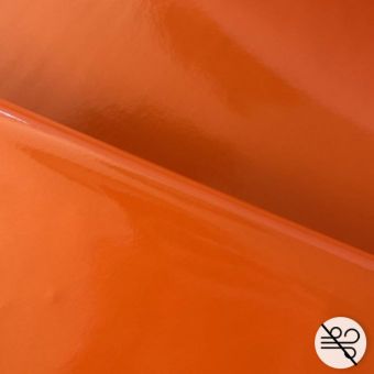 Toile simili vinyle polyurethane brillant orange