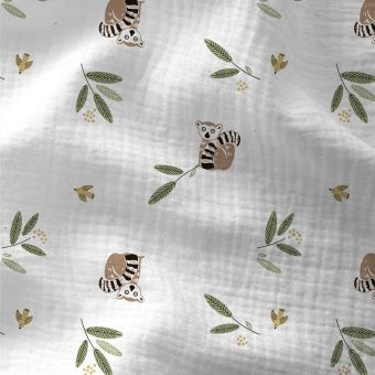 Tissu double gaze kamala écru