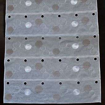 Modulable brodé de guirlandes circulaires - Laize : 60 cm