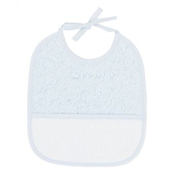 Bavoir 3 mois à broder bleu