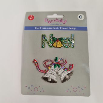 Thermocollant motif cloche et "Noël"