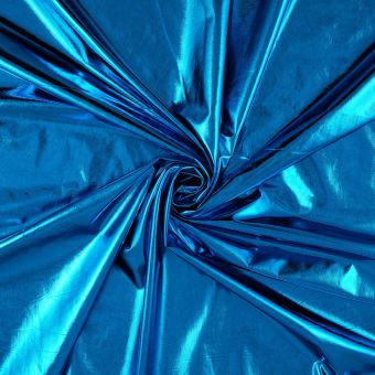 Maille jersey Laser lamé métallisé stretch turquoise