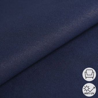 Tissu toile transat unie navy 44cm