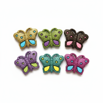 Sachet boutons papillons scintillants