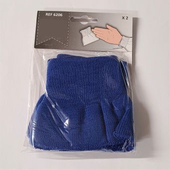 Bord côte paire poignets bleu roi