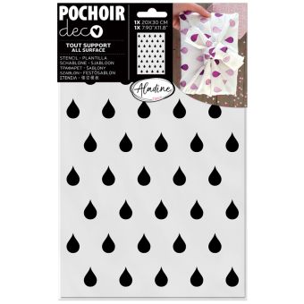 Pochoir décoration imprimé gouttes 20x30cm