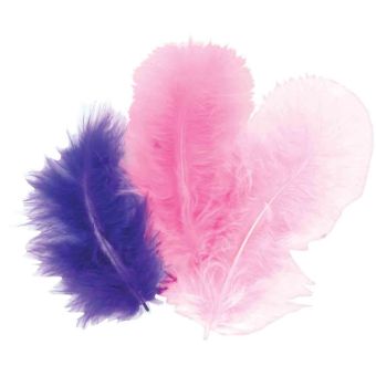 Plumes assortiment violet 10 cm 50 pièces