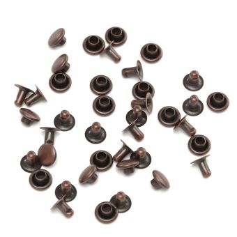 50 Ensembles De Rivets Pour Cuir - 9mm De Diamètre, 8mm De Hauteur - Finition Bronze Tone - Marque Uxcell - Neuf