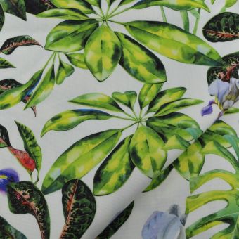 Toile transat outdoor déperlante teflon imprimée iris mauve