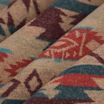 Tissu lainage manteau polyester Aztec