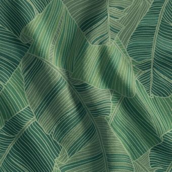 Toile bâche outdoor dralon déperlante imprimée Bali verte