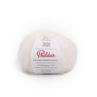 Pelote de fil à tricoter Phildar Lovely Mohair écru