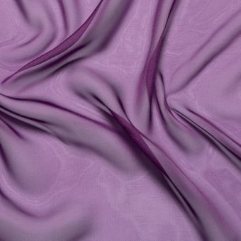 Tissu mousseline légère soyeuse polyester uni violet