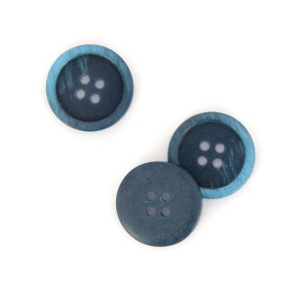 Lot De 12 Boutons De Couture - 23 Mm - Bleu Et Or - Occasion - Parfait Pour Customisation