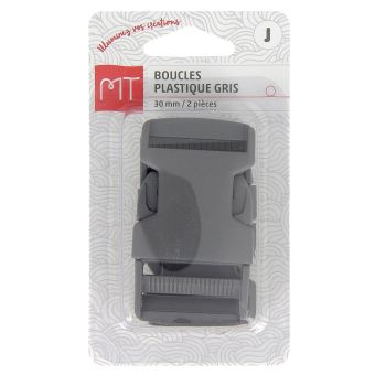 Boucles à ouverture rapide grises en plastique 30 mm