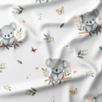 Tissu JERSEY coton "Tendre Koala" – toile premium Oeko-Tex