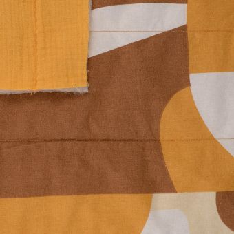 Tissu matelassé coton lavé imprimé jaune
