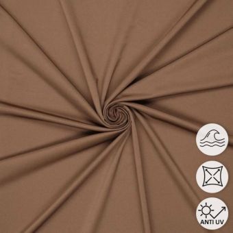 Maille lycra stretch maillot de bain unie peau taupe
