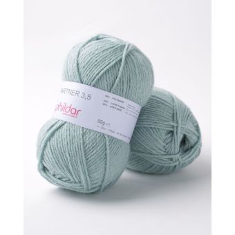 Pelote de fil à tricoter Partner 3.5 vert d'eau - Phildar