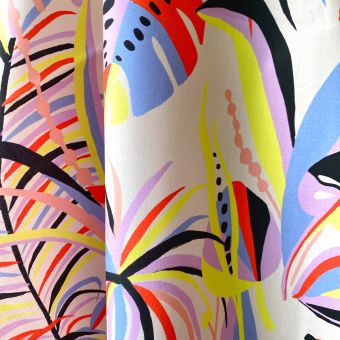 TROPICAL BLOCK BEIGE TISSU IMPERMEABLE AU METRE