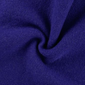 Tissu laine bouillie uni bleu violet