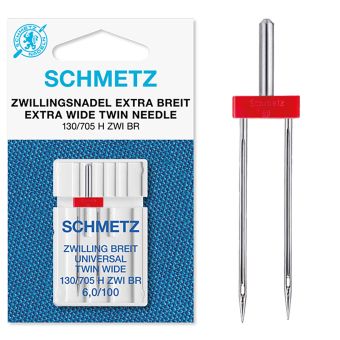 Aiguilles machine Schmetz universelles double 6,0/100 - blister de 1