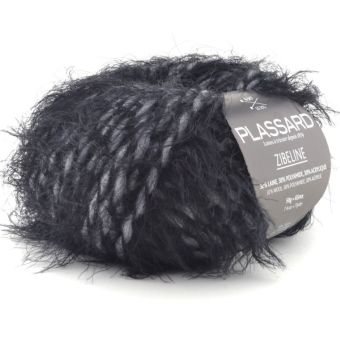 Pelote de fil à tricoter Zibeline noir - Plassard