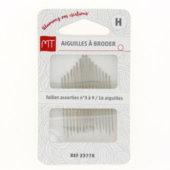 Aiguilles à broder assorties n° 3 à 9