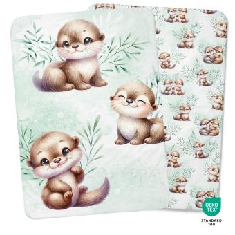 Panneau couverture bébé Loutres Vertes 75x100cm