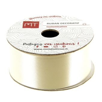 Bobine ruban satin écru 4m X 25mm 