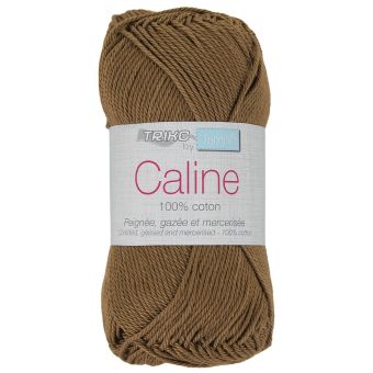 Pelote fil à tricoter Caline 50g 100% coton mercerisé - Col. 159 Marron 
