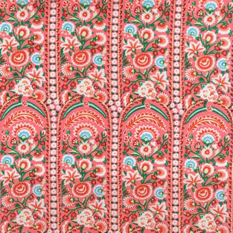 Tissu Liberty soie crêpe orange fleuri