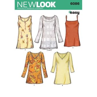 Patron New Look 6086 - t-shirt femme