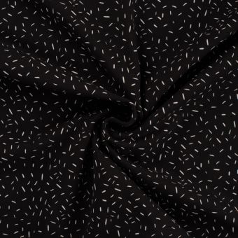 Maille jersey coton imprimée confetti blanc noir