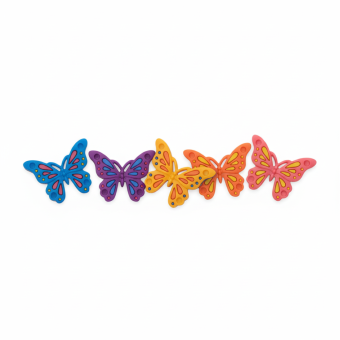 Sachet boutons fantaisie papillons multico