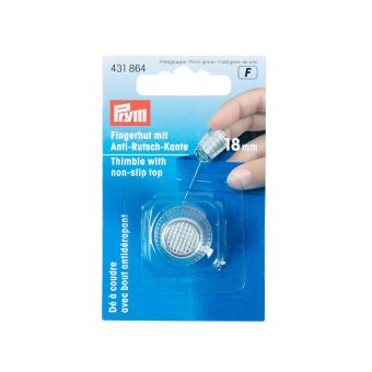 Dé à coudre avec bord antidérapant, 18,0mm, argenté