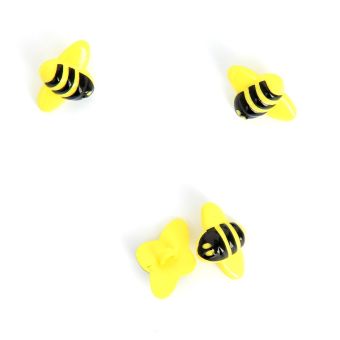 Boutons forme abeille jaune 21 mm MT