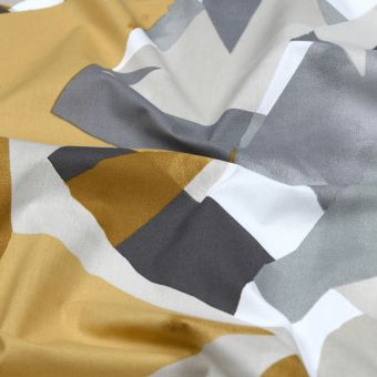 Toile polycoton enduite triangle géométrique gris