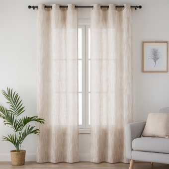 Voilage effet double taupe Tibet 140 X 240 cm