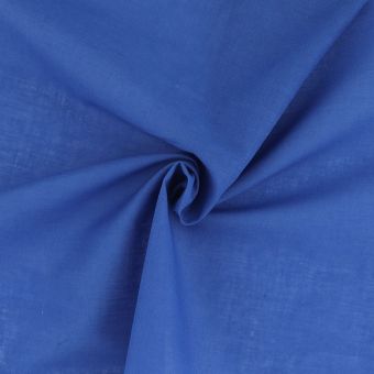 Tissu voile de coton Olivia uni bleu électrique 