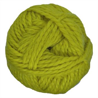 Pelote de laine Jaune Vert - 100% Alpaga - Gros fil - 100 gr.