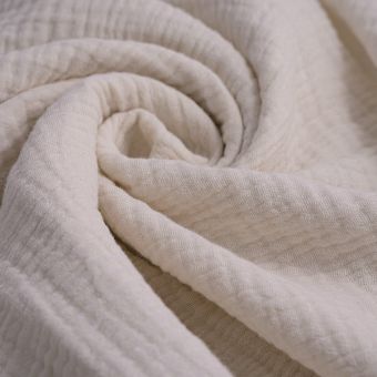 Tissu double gaze Gaby écru