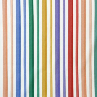 Tissu popeline coton imprimé rayure multico