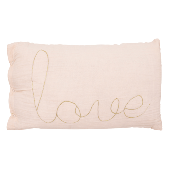 Coussin gaze de coton avec mot doux