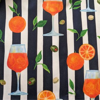 Tissu Maillot de Bain Lycra /Spritz party/Bleu foncé