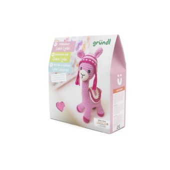 Kit crochet Gründl Lama Lydia en coton – Créez votre peluche lama facilement