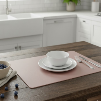 Set de table rectangle réversible rose gris