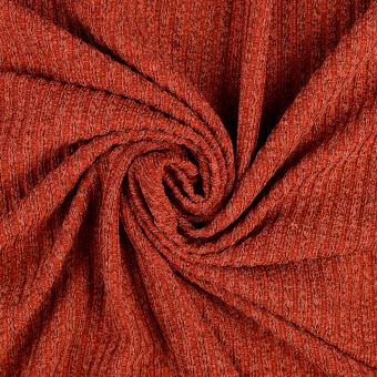  Maille tricot côtelée chinée terracotta
