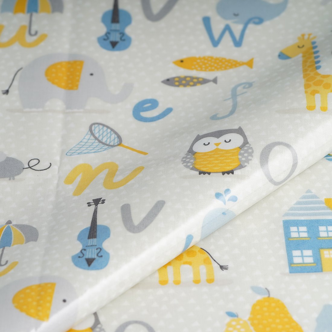 Tissu enduit PVC alphabet animaux